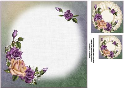 8x8 Vintage Roses on Tripple Ruffle Mat Insert Plate