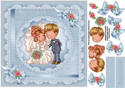 8x8 Cute Wedding Couple Blue