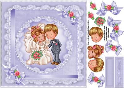 8x8 Cute Wedding Couple Lavender