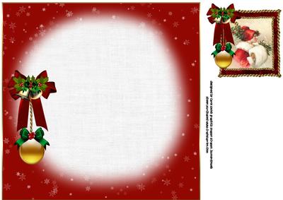 8x8 Vintage Christmas Girl in Luxury Frame Insert Plate