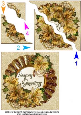 Golden Christmas Flowers Side Stacker