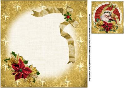 8x8 Vintage Santa and Girl Insert Plate