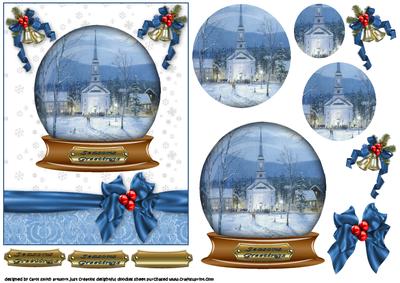 Christmas Snowglobe with Winter Church
