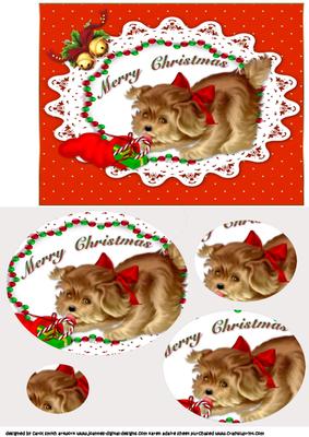 Christmas Kitty Red Oval Pyramid