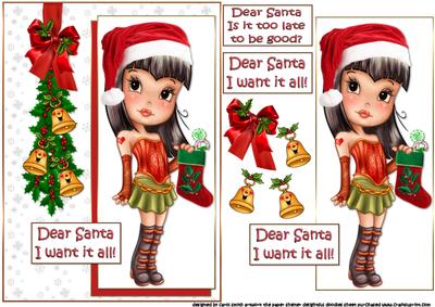 Goth/mod Girl Christmas Quick Card