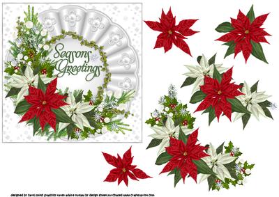 White Christmas Floral Decoupage