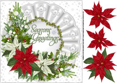 8x8 White Christmas Floral