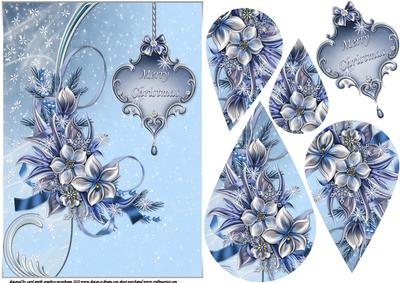 Winter Flowers for Christmas Teardrop Pyramid