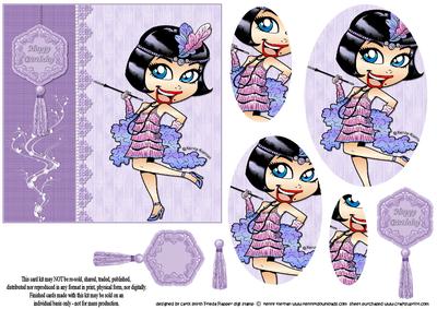 Frieda Flapper Birthday Oval Pyramid