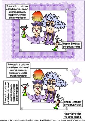 Stella and Edna Have a Solid Friendship Quick Card