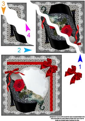 Leopard Skin Shoes and Red Roses Side Stacker
