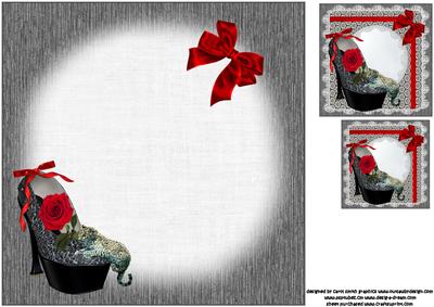 8x8 Leopard Skin Shoes, and Roses Insert Plate