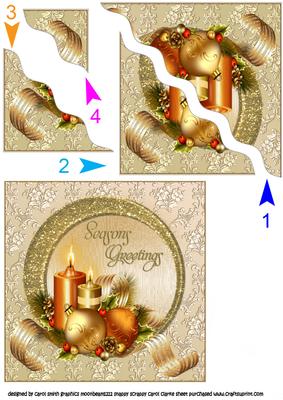 Golden Christmas Ornaments Side Stacker