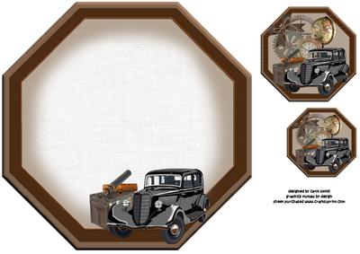 8x8 Octagon Shaped Vintage Traveler Insert Plate