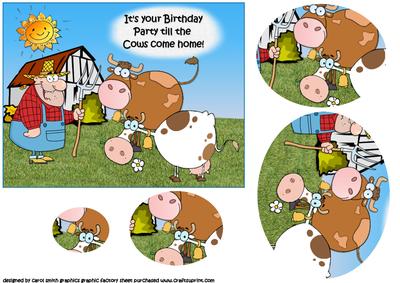 Party Till the Cows Come Home Oval Pyramid