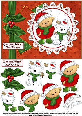 Teds Teddy Snowman Red