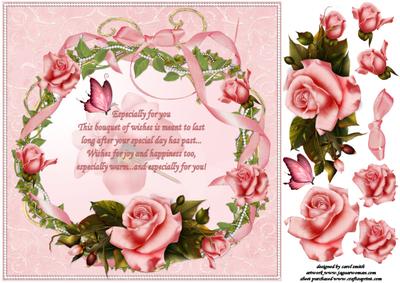 8x8 Circle of Roses with Verse