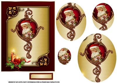 Vintage Santa in Luxury Frame