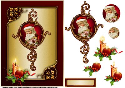Vintage Santa in Luxury Frame