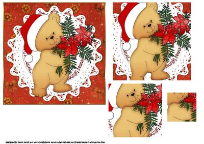 Poinsettia Bear Pyramid