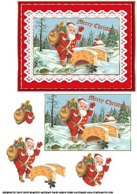 Christmas Vintage Santa Decoupage