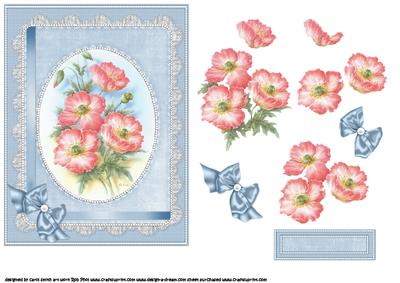 Floral Watercolour Blue Decoupage