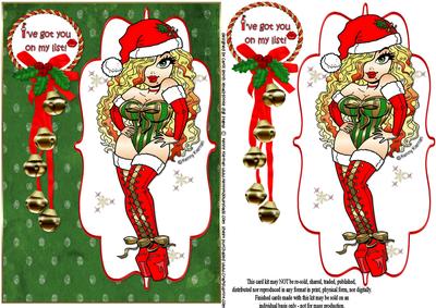Xmas Hottie Has You on Her List Quick Card