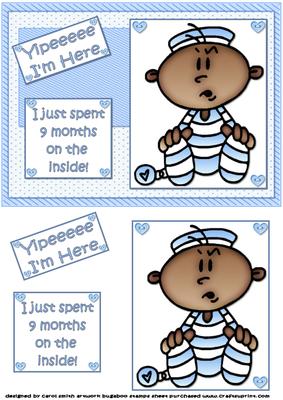 Yipeee I'm Here New Baby Boy Ethnic Quick Card