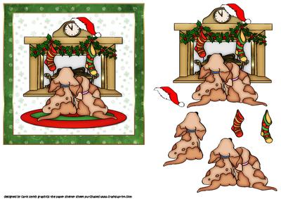The Puppies Are Waiting for Santa 2