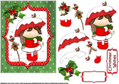 Izzy's Snowy Umbrella Red