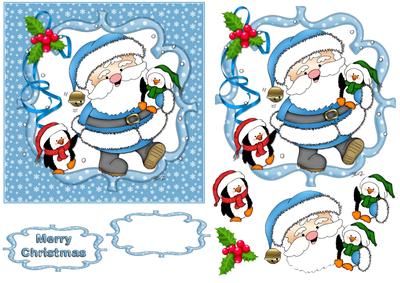 Santa Lets Go Home Blue Quick Card