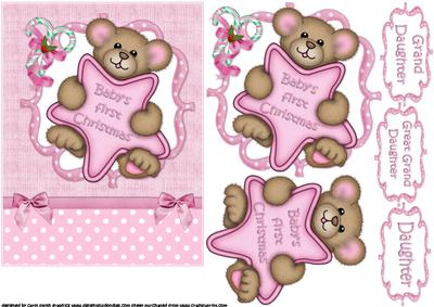 Baby Girls First Christmas Quick Card