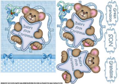 Baby Boys First Christmas Quick Card