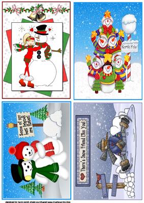 Selection of Four Snowman Themed Toppers