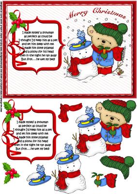 Teddy Made a Snowman with Verse