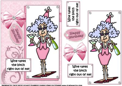 Stella Says Wine is Good for Her Quick Card