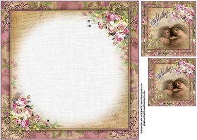 8x8 Vintage Shabby Chic for Mother Insert Plate