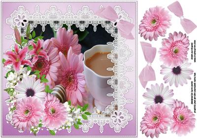 8x8 Tea Flowers and Chocs