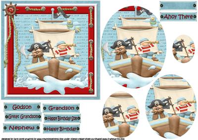 Birthday Boy Pirate Oval Pyramid