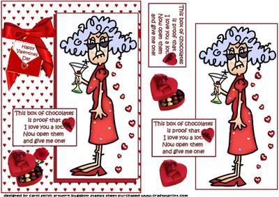 Stella Has Chocs for Her Valentine Quick Card