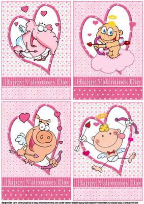 Set of Four Valentine Toppers for the Kids