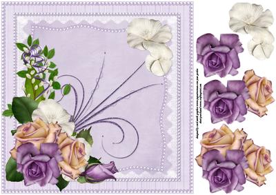 8x8 Antique Roses and Pearls