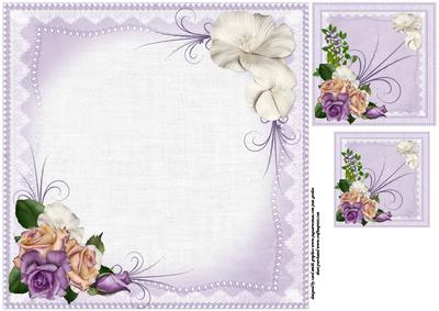 8x8 Antique Roses and Pearls Insert Plate