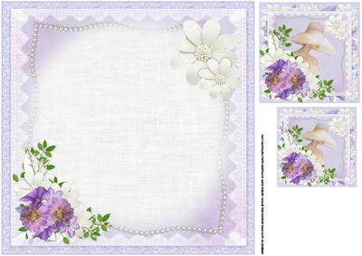 8x8 Sophisticated Lady with Flowers and Pearls Insert Plate