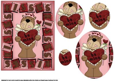 Valentine Bear Be Mine Valentine Oval Pyramid