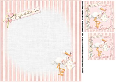 8x8 New Baby Girl Insert Plate