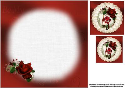 8x8 Roses Wine and Chocolates for My Love Insert Plate