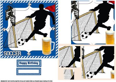 Football and a Pint Blue and White Pyramid