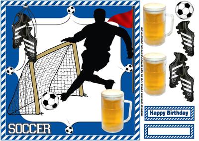 8x8 Football and a Pint Blue and White