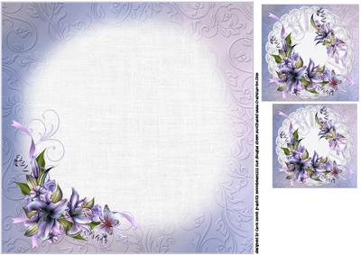 8x8 Lilies on Triple Ruffle Mat Insert Plate